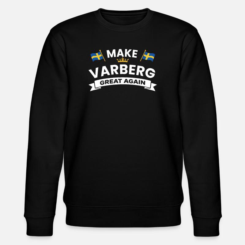 Varberg Pride Banner Emblem - Stanley/Stella CHANGER Unisex Organic Sweatshirt - black
