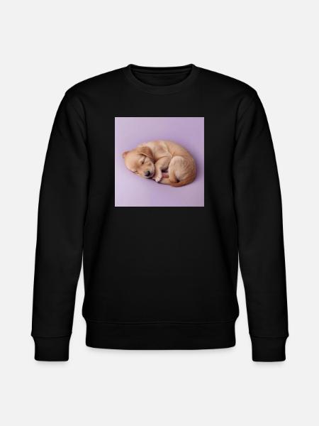 Sleeping Puppy on Lilac Background - Stanley/Stella CHANGER Unisex Organic Sweatshirt - black