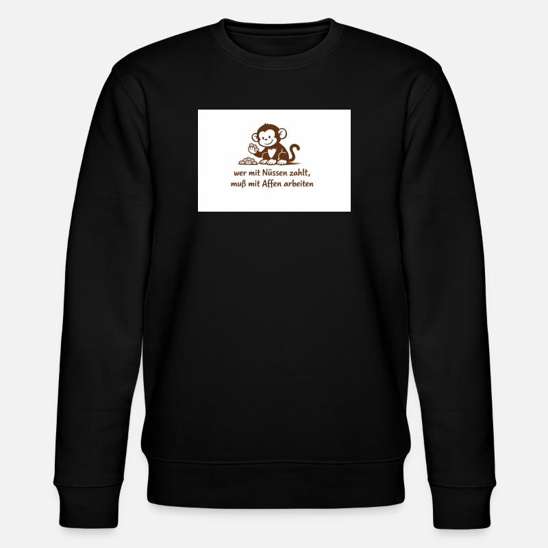 Arbeiteraffe_mit_Erdnuessen - Stanley/Stella CHANGER Unisex Organic Sweatshirt - black