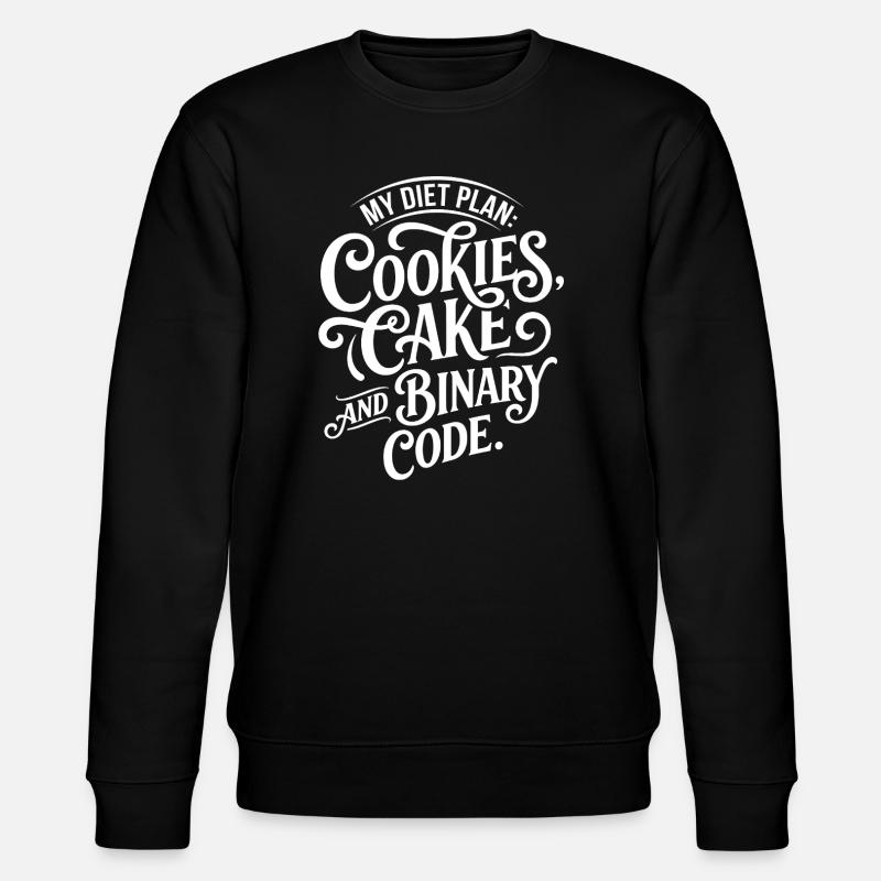 Cookies Cake Binary Code Design - Stanley/Stella CHANGER Unisex Organic Sweatshirt - black