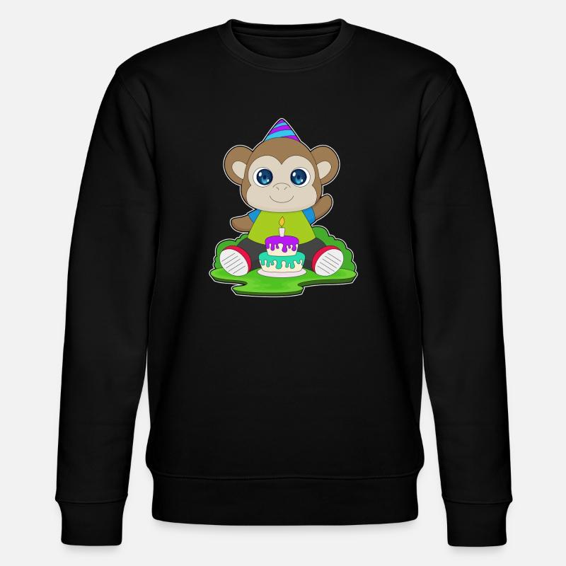 Gâteau d’anniversaire singe - Sweat bio CHANGER Stanley/Stella Unisexe - noir