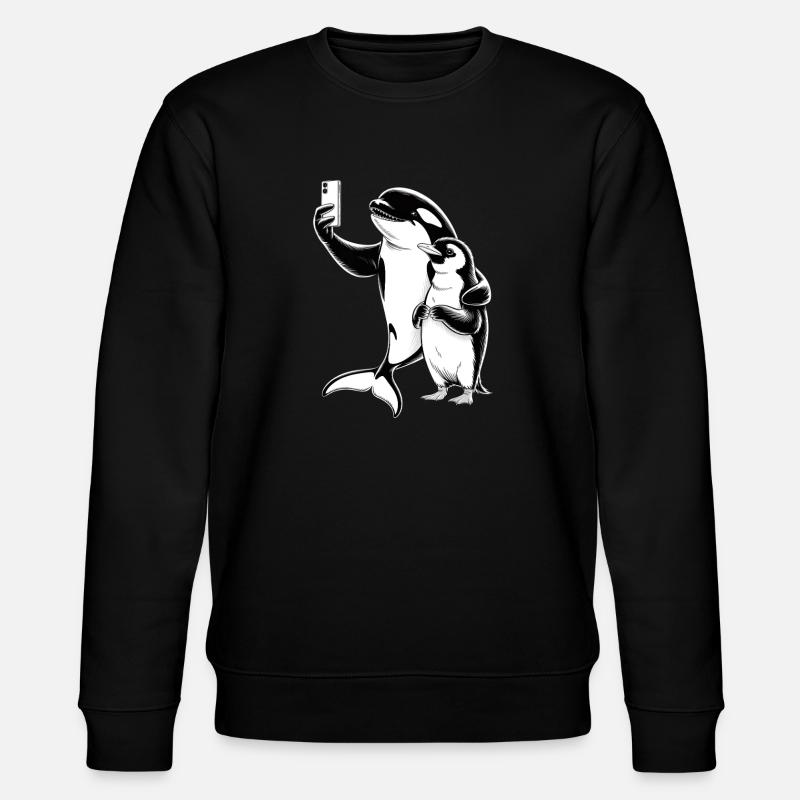 Orca und Robbe - Stanley/Stella Unisex Bio-Sweatshirt CHANGER  - Schwarz