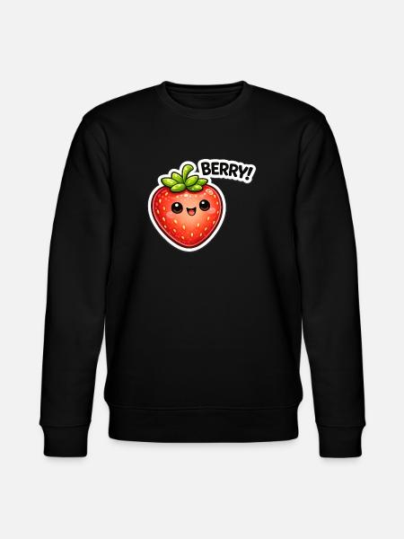 Berry Sticker Kawaii Stil - Stanley/Stella Unisex Bio-Sweatshirt CHANGER  - Schwarz