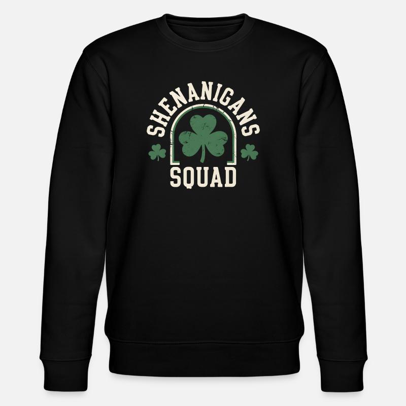 Shenanigans Squad Shamrock Fun - Stanley/Stella CHANGER Unisex Organic Sweatshirt - black