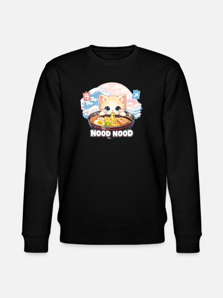 Ramen Cat Kanagawa Pastel - Stanley/Stella CHANGER Unisex Organic Sweatshirt - black