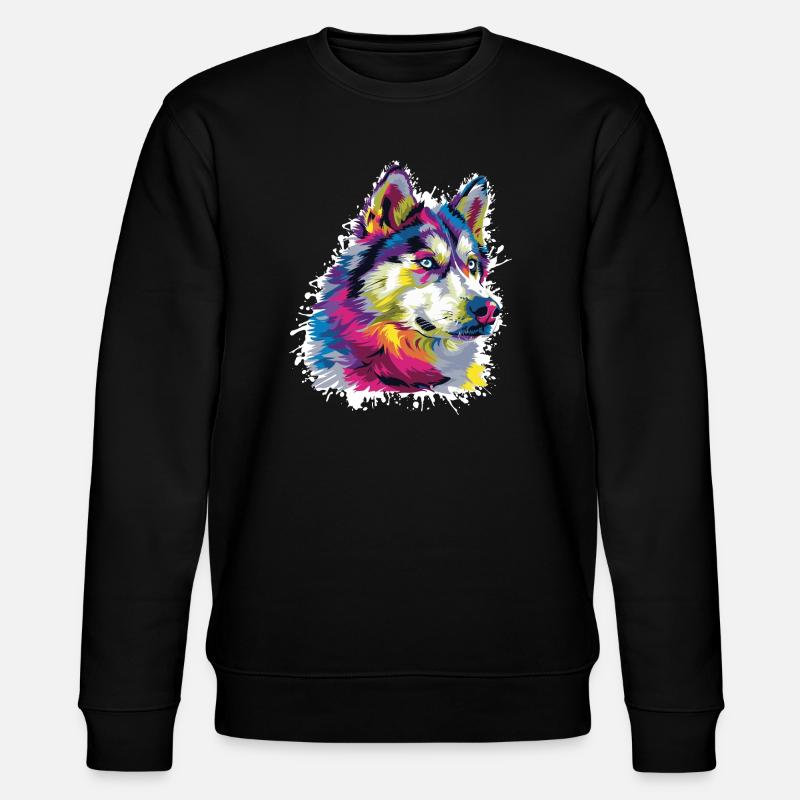 Wolf Tier Art - Stanley/Stella Unisex Bio-Sweatshirt CHANGER  - Schwarz