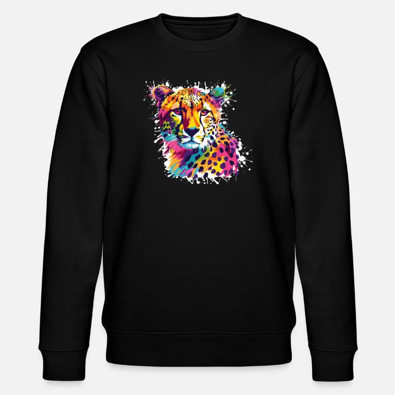 Cheetah Leopard Graffiti - Stanley/Stella CHANGER Unisex Organic Sweatshirt - black