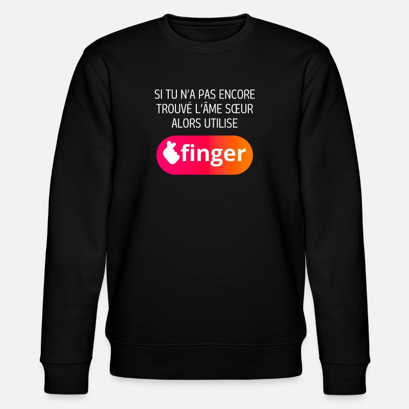 Finger application - Stanley/Stella CHANGER Unisex Organic Sweatshirt - black
