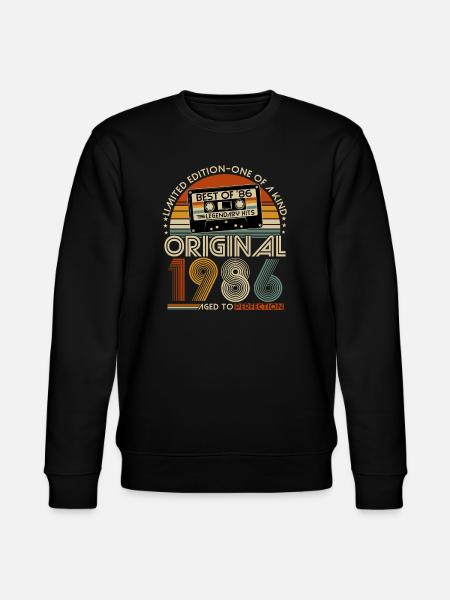 40-årsdag i 1986 - gave til 40-årsdagen min - Stanley/Stella CHANGER økologisk unisex-sweatshirt - svart