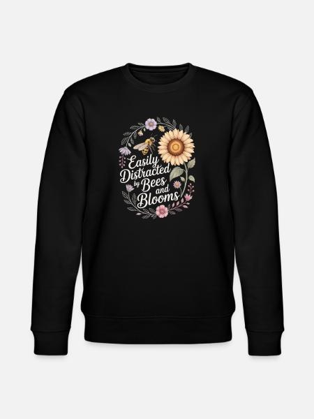 Easily Distracted By Bees And Blooms - Stanley/Stella CHANGER Unisex Organic Sweatshirt - black