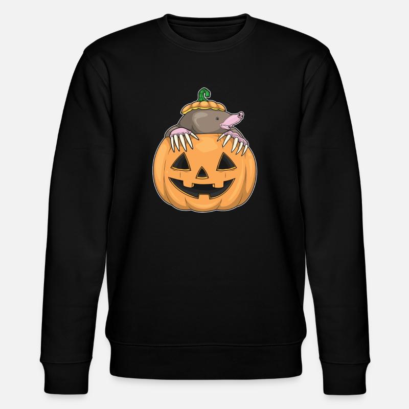 Mole Halloween Pumpkin - Stanley/Stella CHANGER Unisex Organic Sweatshirt - black