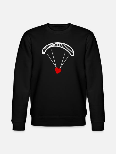 Paraglider - Paraglider with heart - Valentine's Day - Stanley/Stella CHANGER Unisex Organic Sweatshirt - black