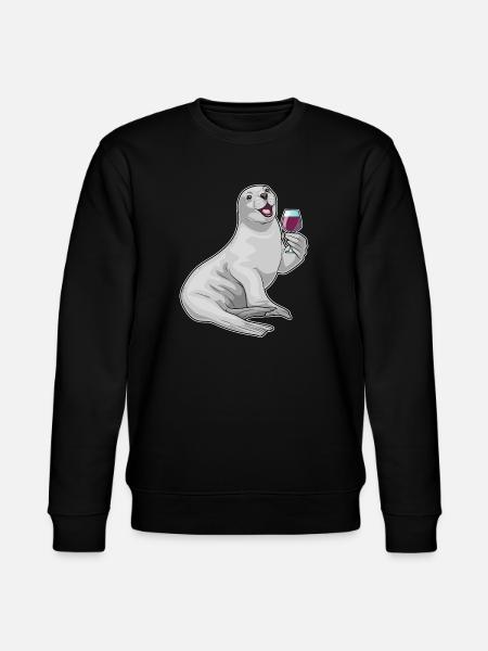 Seal Red Wine - Stanley/Stella CHANGER Unisex Organic Sweatshirt - black