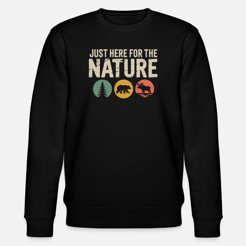 Nature Icons: Tree Bear Moose Silhouettes - Stanley/Stella CHANGER Unisex Organic Sweatshirt - black