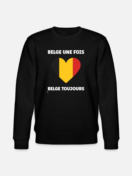 Belgische Herz-Trikolore - Stanley/Stella Unisex Bio-Sweatshirt CHANGER - Schwarz