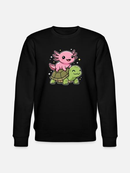 Axolotl and turtle - Stanley/Stella CHANGER Unisex Organic Sweatshirt - black
