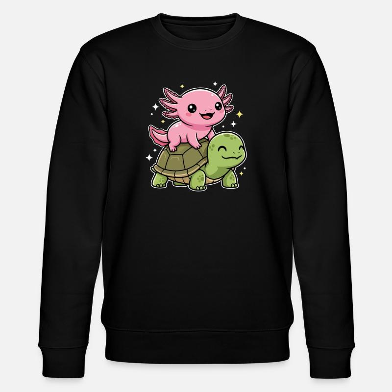 Axolotl et tortue - Sweat bio CHANGER Stanley/Stella Unisexe - noir