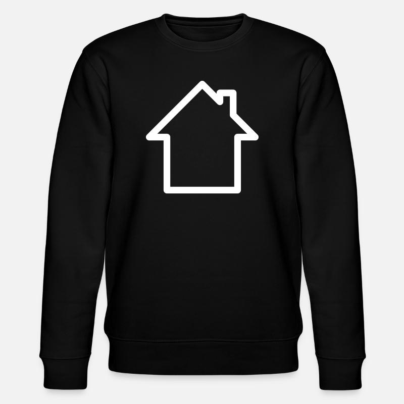 Logo: Haus mit Schornstein - Stanley/Stella Unisex Bio-Sweatshirt CHANGER  - Schwarz