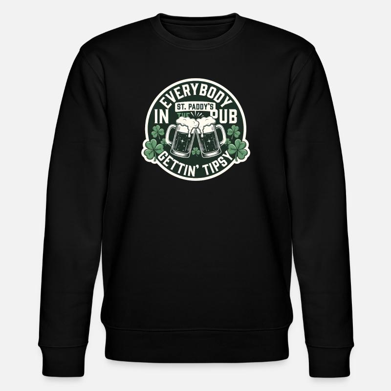 Alle werden beschwipst St. Patrick's Pub - Stanley/Stella Unisex Bio-Sweatshirt CHANGER  - Schwarz