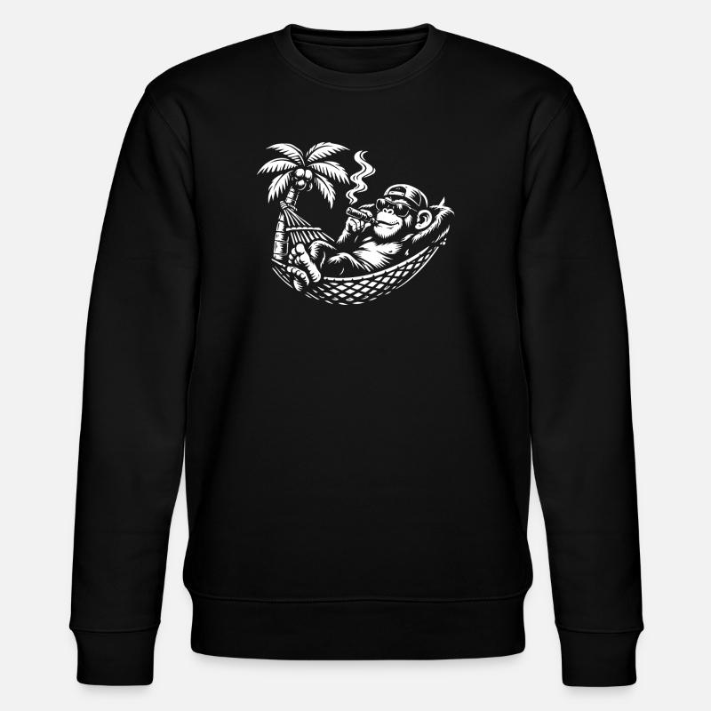 Chill Monkey Hammock Cigar - Stanley/Stella CHANGER Unisex Organic Sweatshirt - black