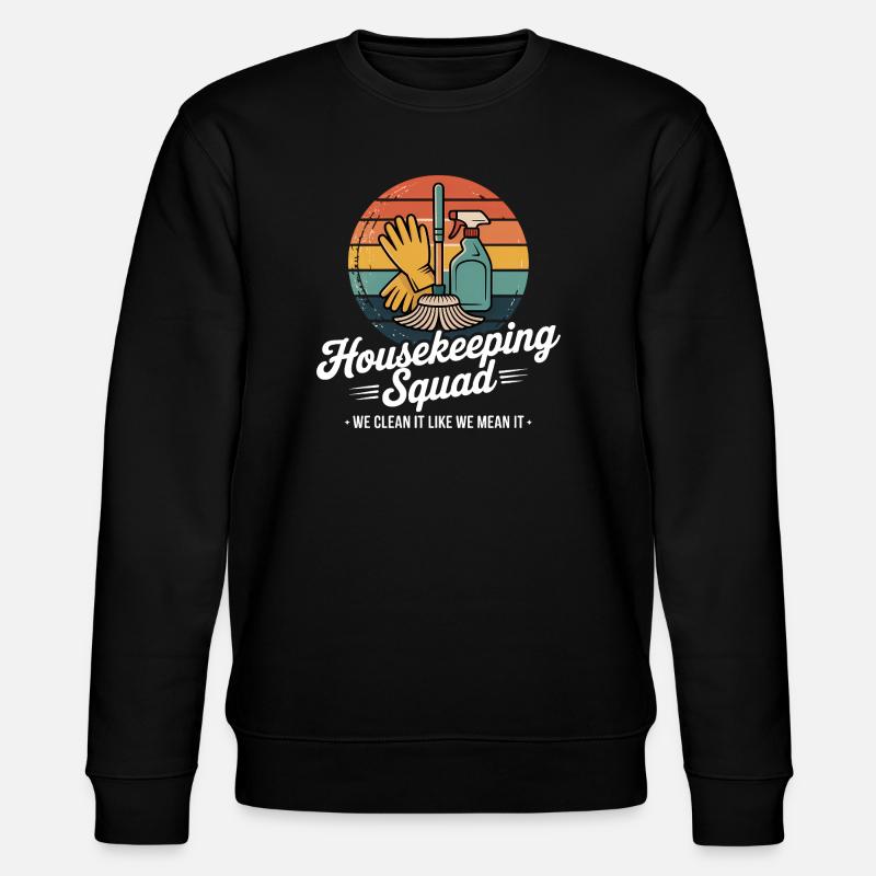 Lustiges Putzen Design - Stanley/Stella Unisex Bio-Sweatshirt CHANGER  - Schwarz