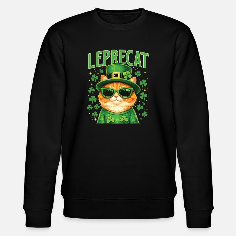 Leprecat St Patrick’s Irish Lucky Cat - Sweat bio CHANGER Stanley/Stella Unisexe - noir