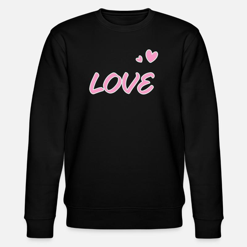 Pastellliebe und gezeichnete Herzen - Stanley/Stella Unisex Bio-Sweatshirt CHANGER  - Schwarz