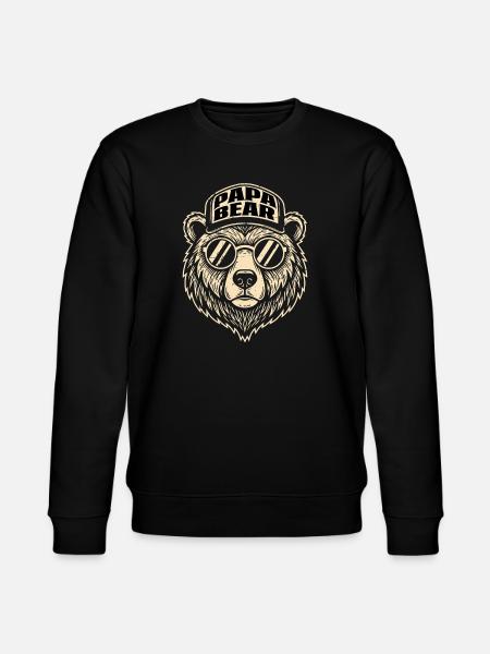 Papa Bear logo with sunglasses - Stanley/Stella CHANGER Unisex Organic Sweatshirt - black