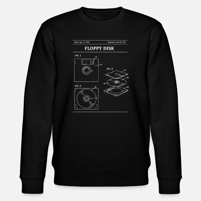 Retro-Disketten-Bauplan - Stanley/Stella Unisex Bio-Sweatshirt CHANGER  - Schwarz