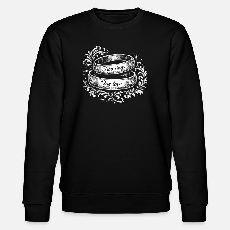 Zwei Ringe Eine Liebe - Stanley/Stella Unisex Bio-Sweatshirt CHANGER  - Schwarz