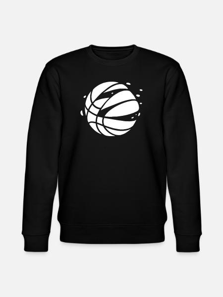 Monochrome Geometric Basketball Glyph - Stanley/Stella CHANGER Unisex Organic Sweatshirt - black