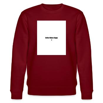 Kaffee Macht Glücklich - Stanley/Stella Unisex Bio-Sweatshirt CHANGER  - Burgunderrot - Vorne - Nik (191cm) & Marisol (170cm)