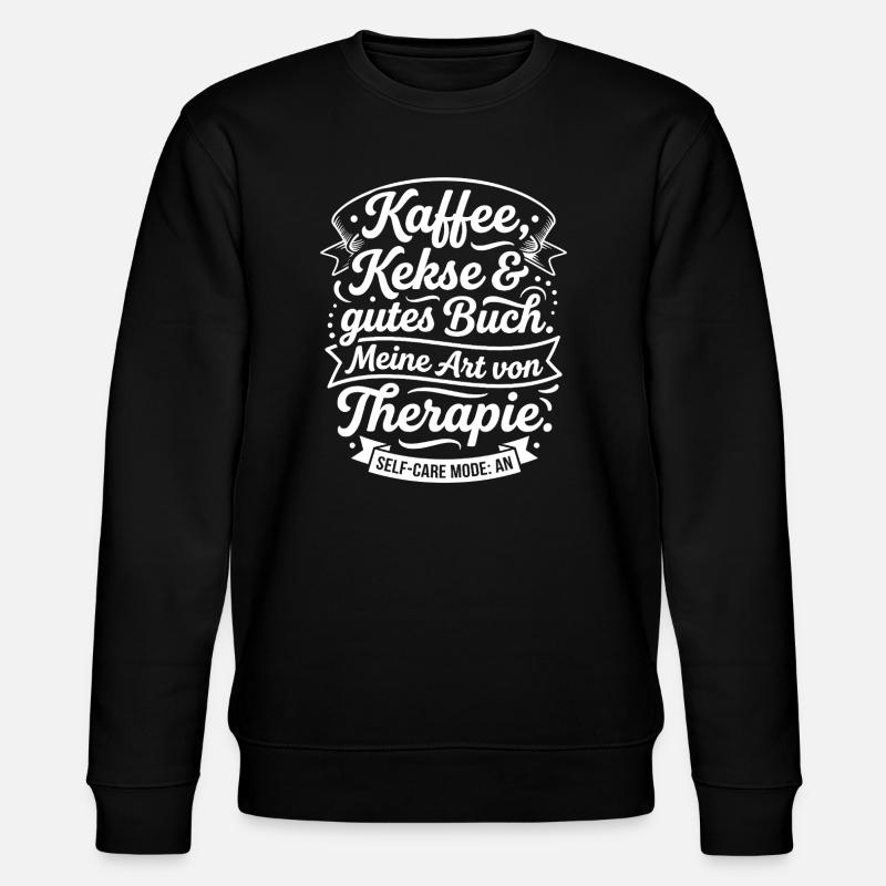 Coffee Cookies Books Therapy Design - Stanley/Stella CHANGER Unisex Organic Sweatshirt - black