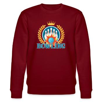 Royal Crown Bowling - Stanley/Stella Unisex Bio-Sweatshirt CHANGER  - Burgunderrot - Vorne - Nik (191cm) & Marisol (170cm)