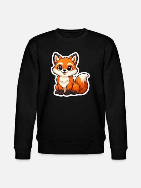 Cute Fox Motif in Cartoon Style - Stanley/Stella CHANGER Unisex Organic Sweatshirt - black