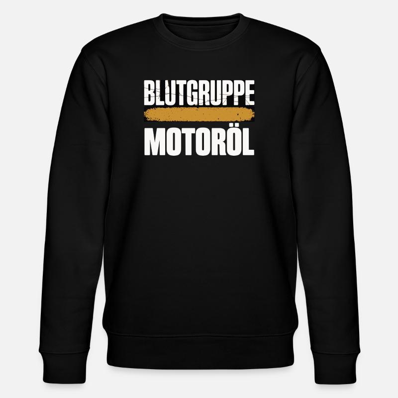 Blutgruppe Motoröl Schrauber Design - Stanley/Stella Unisex Bio-Sweatshirt CHANGER  - Schwarz
