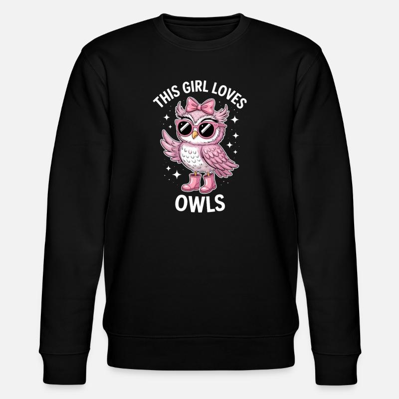 Eule Sprüche Eulen Lustiges Eulen Geschenk - Stanley/Stella Unisex Bio-Sweatshirt CHANGER  - Schwarz