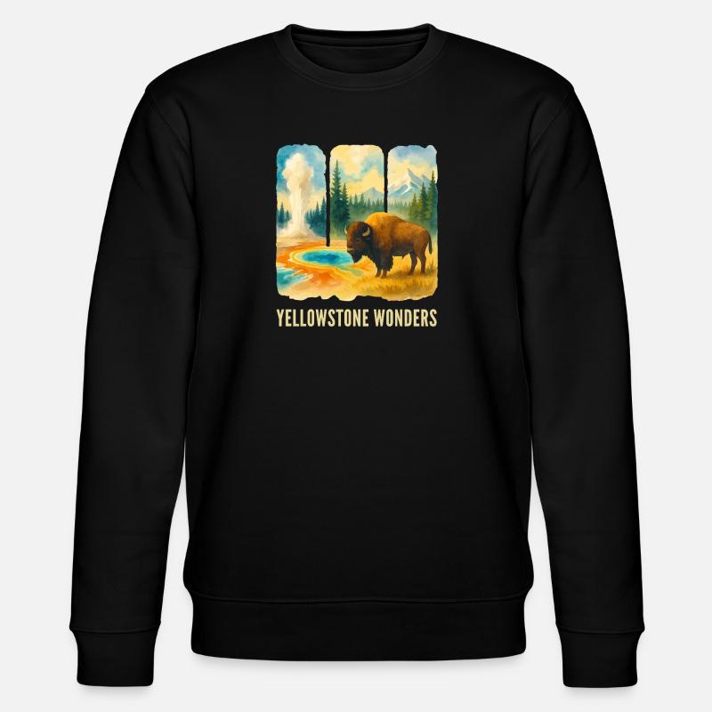 Berglandschaft mit Vulkan - Stanley/Stella Unisex Bio-Sweatshirt CHANGER  - Schwarz