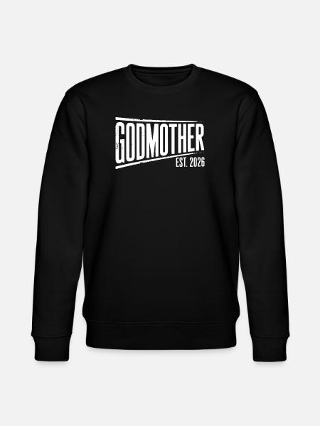 Godmother Est 2026 Bold Banner - Stanley/Stella CHANGER Unisex Organic Sweatshirt - black