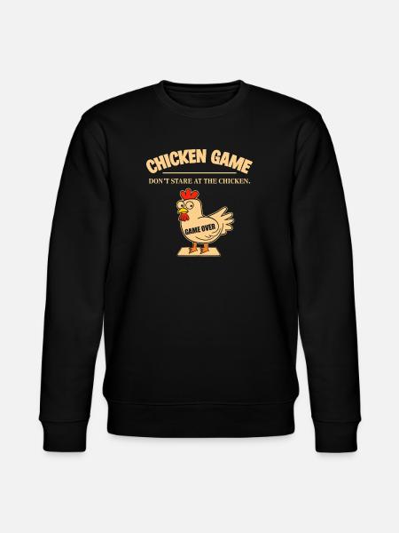 Chicken Game Over Cartoon Humor - Stanley/Stella CHANGER Unisex Organic Sweatshirt - black