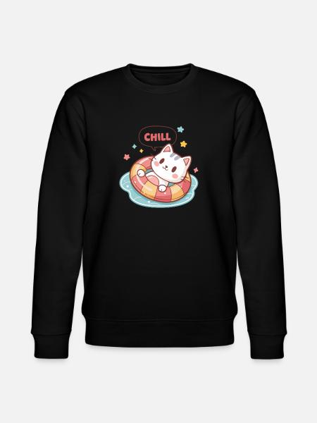 Chat Chill en Bouée Pastel - Sweat bio CHANGER Stanley/Stella Unisexe - noir