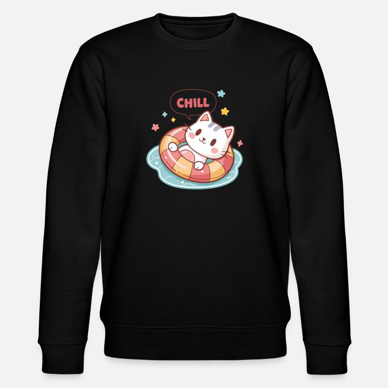 Chat Chill en Bouée Pastel - Sweat bio CHANGER Stanley/Stella Unisexe - noir