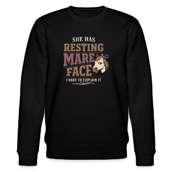 Pferdestimmung Humor Erfahrener Pferdebesitzer - Stanley/Stella Unisex Bio-Sweatshirt CHANGER  - Schwarz - Vorne - Nik (191cm) & Marisol (170cm)