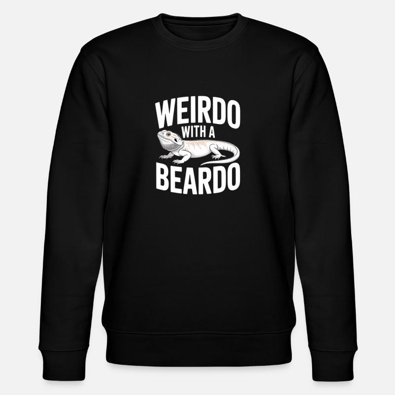 Weirdo Beardo Lizard Tee - Stanley/Stella CHANGER Unisex Organic Sweatshirt - black