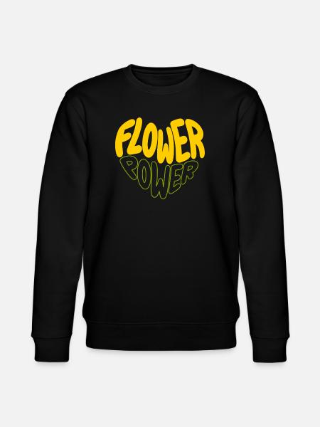 Flower Power Retro Print - Stanley/Stella CHANGER Unisex Organic Sweatshirt - black