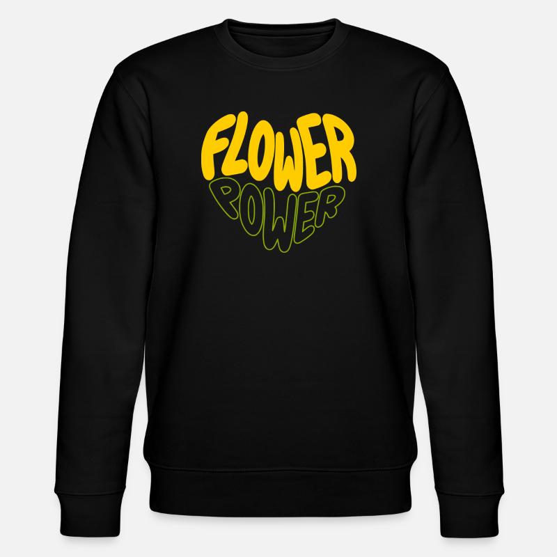 Flower Power Imprimé rétro - Sweat bio CHANGER Stanley/Stella Unisexe - noir