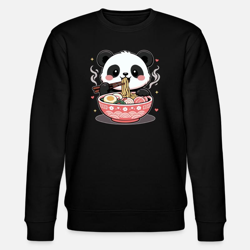 Ramen Cute Kawaii Panda - Stanley/Stella CHANGER Unisex Organic Sweatshirt - black