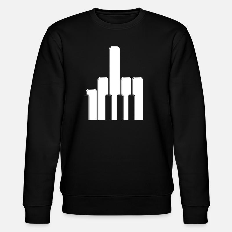 Klaviertasten Mittelfinger - Stanley/Stella Unisex Bio-Sweatshirt CHANGER - Schwarz