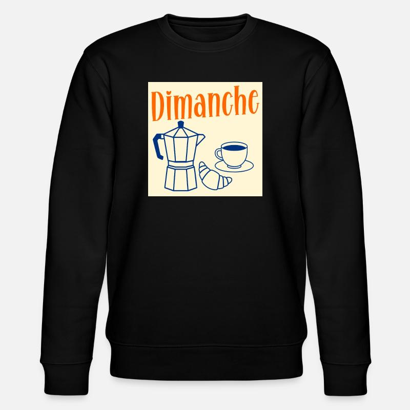 Dimanche Café Croissant - Sweat bio CHANGER Stanley/Stella Unisexe - noir