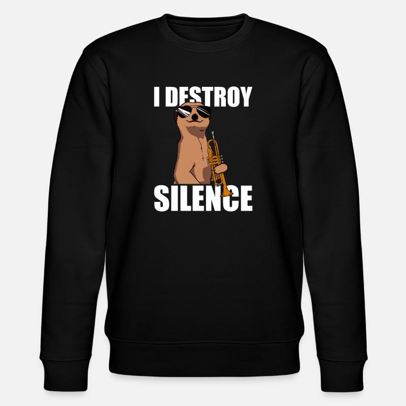 I destroy silence Trompete Trompetenspieler - Stanley/Stella Unisex Bio-Sweatshirt CHANGER  - Schwarz